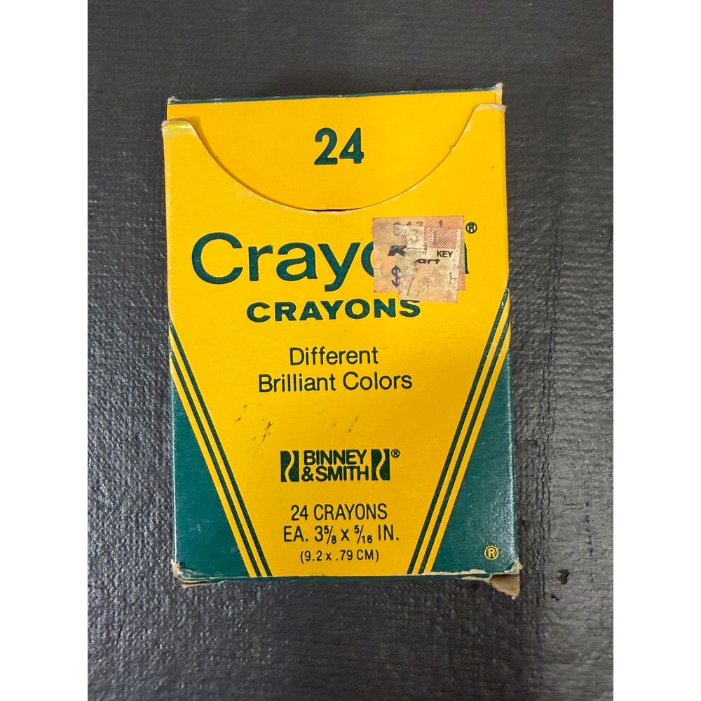 Vintage Crayola Crayons 24 Count Binney & Smith Box Art 1990 Retired Colors USA